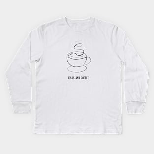 Jesus and coffee Kids Long Sleeve T-Shirt